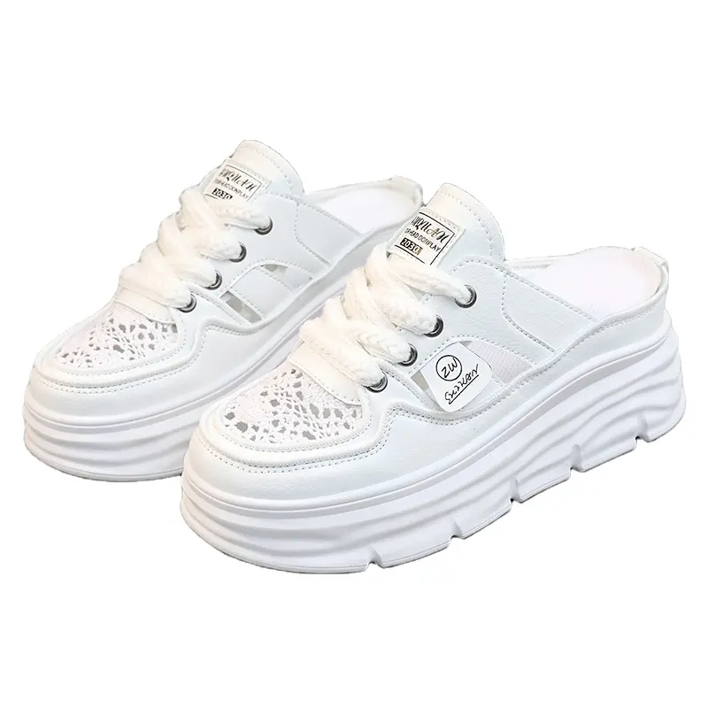 Low Top Lace Up Elevated Sole Fashion Non-slip Walking Summer hollow out thick soled Women's Shoes Sneakers sandals for women