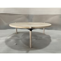 Table basse moderne 1090 x 1090 x 375 en bois ronde pour meubles de maison