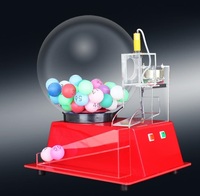 Machine à boules automatique Design rouge, 1 pièce, pour jeu des enfants, porte-bonheur, Cage de signalisation transparente