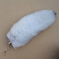 Vente en gros de queues de renard en fourrure véritable, grandes, de 40 cm, en cristal, moelleuses, pas chères, pour la décoration, porte-clés