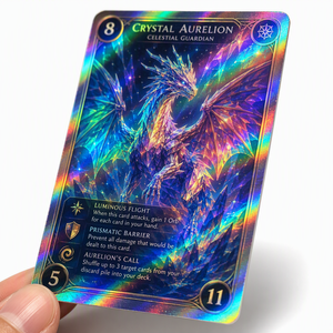 Cartes TCG vierges holographiques personnalisées 3D, cartes hologrammes, deck <span class=keywords><strong>de</strong></span> démarrage, impression holographique, fabricant en gros Chine - Product Image 1