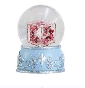 Globo <span class=keywords><strong>de</strong></span> Nieve <span class=keywords><strong>de</strong></span> Resina con Bailarina y Cachorro <span class=keywords><strong>de</strong></span> Fábrica Bsci, Base Rosa Romántica Brillante con Purpurina Iridiscente con Lazo y Flores - Product Image 6