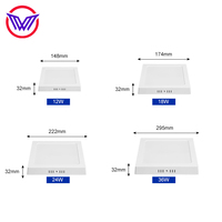 Éclairage intérieur de haute qualité 12W 18W 24W 36W Plafonnier LED rond carré blanc en plastique à montage en surface