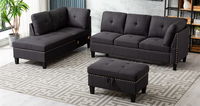 Canapé d'angle en cuir moderne de luxe, ensemble de canapés modulaires, meubles de salon de luxe
