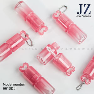 Jinze Siap Kirim Gantungan Kunci Bentuk Hati Tabung Kemasan Lipgloss Transparan dengan Desain Tongkat Pendek 3.4ml dan Logo - Product Image 2