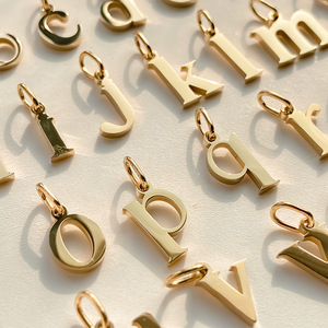 Colgantes de Letras del Alfabeto Inglés de Acero Inoxidable con Baño de Oro de 18k, Accesorios de Joyería al por Mayor, Letras Minúsculas - Product Image 5