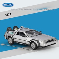 WELLY 1:24 Movie Cars Jouets moulés sous pression Cadeau parfait-Prêt pour joueur One & Retour vers le futur Collection de modèles en alliage plastique