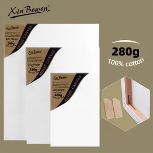 Xinbowen 15x15 cm 크기 공백 아크릴 회화 화포 100% 280g 회화를 위한 순수한 면 화포
