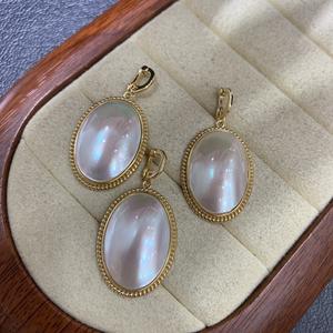 Pendentif Coquille de Hippocampe Ovale en Argent Sterling Pur Blanc 14x21mm pour Fille - Product Image 2