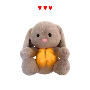 Nouveau lapin respirant câlin en peluche battement de coeur PP coton brodé couette <span class=keywords><strong>pour</strong></span> bébé musique éducation précoce sommeil apaisant - Product Image 1