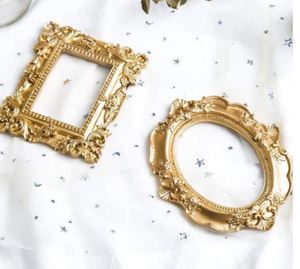 <b>Vintage</b> <b>Picture</b> <b>Frame</b> Metal Golden Ornate Textured Oval Desktop Photo <b>Frame</b> Photo Holder Jewelry Display <b>Frame</b> Home Decoration - Product Image 5