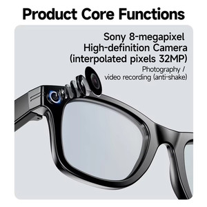 Lunettes intelligentes légères W610 avec caméra 8MP, contrôle de la musique, appels téléphoniques, traduction AI, réveil vocal, lunettes intelligentes AI - Product Image 2
