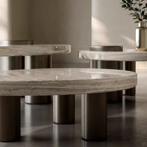 <span class=keywords><strong>Mesa</strong></span> de <span class=keywords><strong>centro</strong></span> ovalada contemporánea de lujo, mesas de <span class=keywords><strong>Centro</strong></span> de Piedra travertina, muebles de Sala, juego de <span class=keywords><strong>mesa</strong></span> de <span class=keywords><strong>centro</strong></span> de mármol - Product Image 3