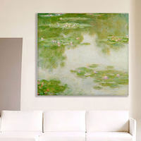 Peinture à l'huile abstraite de nénuphars, célèbre dans le monde entier, peinte à la main, style rétro nostalgique, art décoratif pour salon, entrée, mur