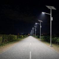 Lampadaire solaire LED 80W à panneaux séparés, boîtier en aluminium moulé sous pression, IP65, pour éclairage routier extérieur et construction municipale