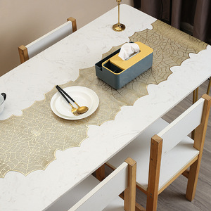 Caminos <span class=keywords><strong>de</strong></span> <span class=keywords><strong>Mesa</strong></span> Decorativos <span class=keywords><strong>de</strong></span> Lujo Ligero con Diseño <span class=keywords><strong>de</strong></span> Telaraña, <span class=keywords><strong>Estampado</strong></span> Dorado, Largos, <span class=keywords><strong>de</strong></span> Color Sólido, Calados, <span class=keywords><strong>de</strong></span> PVC, Aislantes del Calor, Estilo Nórdico - Product Image 5