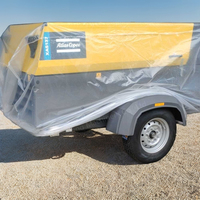 Compresor de Aire de Tornillo Portátil Atlas Copco Modelos XAS186 XAS400 XAS137 7bar 400cfm 100psi con Ruedas para Industrias de Construcción y Minería