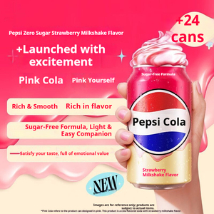 Nouvelle saveur de milkshake à la fraise, soda cola sans sucre, 330 ml - Product Image 4