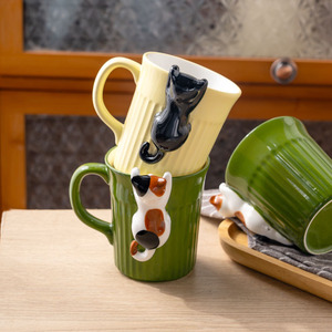 Taza de Cerámica de Porcelana con Diseño de Gato de Dibujos Animados, Estilo Japonés, Taza para Desayuno, Resistente al Calor, Apta para Lavavajillas, Caja de Regalo - Product Image 3