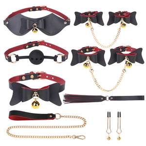 Divertido Set SM con Lazo, Campana, Ataduras, 8 Piezas, Algemas, Tapón Bucal, Accesorios para Atar, Diseño Personalizado, Modelo Adulto 56461, Caja de Regalo - Product Image 6