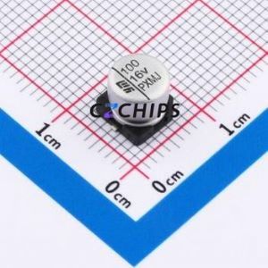 Condensateur solide VPXC0581C101MVTM SMD, D6.3xL5.8mm (Capacité : 100uF) (Précision : 20%) Tension nominale : 16V - Product Image 1