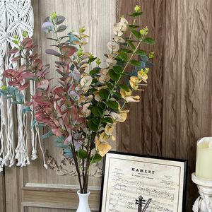 Plante artificielle en feuilles d'eucalyptus à branche unique 3D Trident, 30cm-100cm, décoration intérieure, moulage par injection plastique - Product Image 1