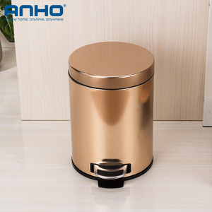 ถังขยะสแตนเลสแบบเหยียบ สีทองซาตินนิกเกิลขัดเงา สำหรับขายดี - Product Image 5