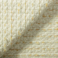 Tissu en tweed tissé avec des fils métalliques en mélange de laine et de polyester pour robes, vestes et manteaux pour femmes