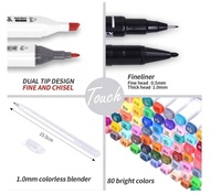 Ensemble de marqueurs artistiques Yihuale, 80 couleurs, double pointe, marqueurs permanents pour artistes, adultes, enfants, dessin, coloriage, artisanat, cadeau