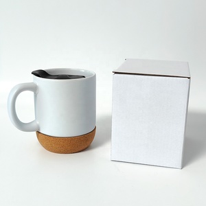 Tazza da Caffè in Porcellana Ecologica Personalizzata, Design Semplice, Tazza in Ceramica con Base in Sughero per Amanti di Caffè/Latte/Tè - Product Image 1