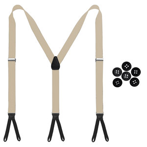 <span class=keywords><strong>Bretelles</strong></span> vintage pour homme, couleur unie, forme en Y, 3 clips, avec extrémité à 6 boutons, idéales pour les mariages, les fêtes et les événements formels - Product Image 6