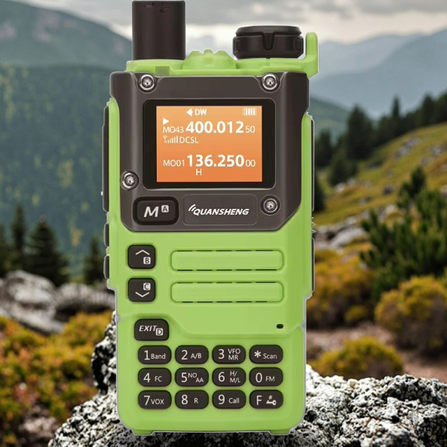UV-K5(8) Green Color Multi-band VHF UHF 1600mAh Battery Two Way Radio Walkie Talkie AM/FM Aviation Band Receiving