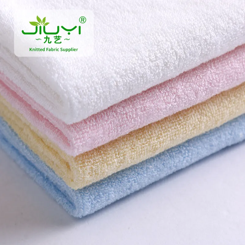 Velour 80 Bamboo 20 Polyester Knit Bamboo Fiber Towel Fabric in Roll, Baby Terry Towelling Fabric Wholesale for Baby