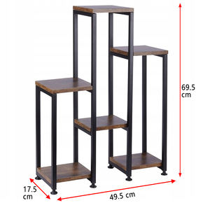رف زهور خشبي بـ 6 طبقات، حامل نباتات معدني، رف عرض نباتات داخلي للزوايا، حامل زهور متعدد، أرفف تخزين وتنظيم - Product Image 6