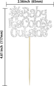 Decoraciones para Cupcakes con Forma de Copo de Nieve, Brillantes, para Fiestas de Cumpleaños, Baby Showers y Decoración de Invierno - Product Image 3
