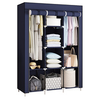 Vente en gros Armoire pliante grande capacité Armoire moderne multifonctionnelle en tissu non tissé Renforcement du cadre en acier