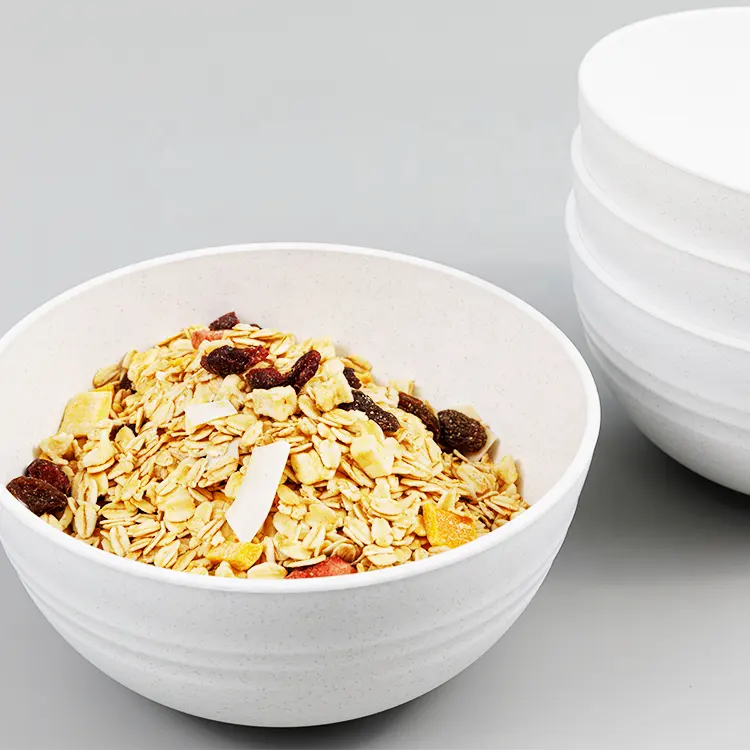 Tuoda Großhandel weiße Plastiksc halen Unzerbrechliche mikrowellen geeignete 24 Unzen Weizens troh Schüssel Set für Getreide Reis Nudelsuppe Salat Obst