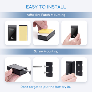 Aigostar campanello senza fili IP44 campanello impermeabile 2 ricevitori a batteria gamma 150M 36 campanello 3 livelli di Volume - Product Image 6