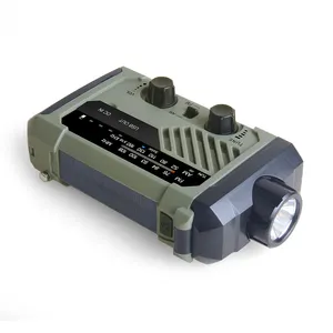 Multifunctionele Nood Zonne-Energie Oplaadbare Weer Radio Bt Speaker Am Fm Crank Generator Outdoor Radio Met Led Licht