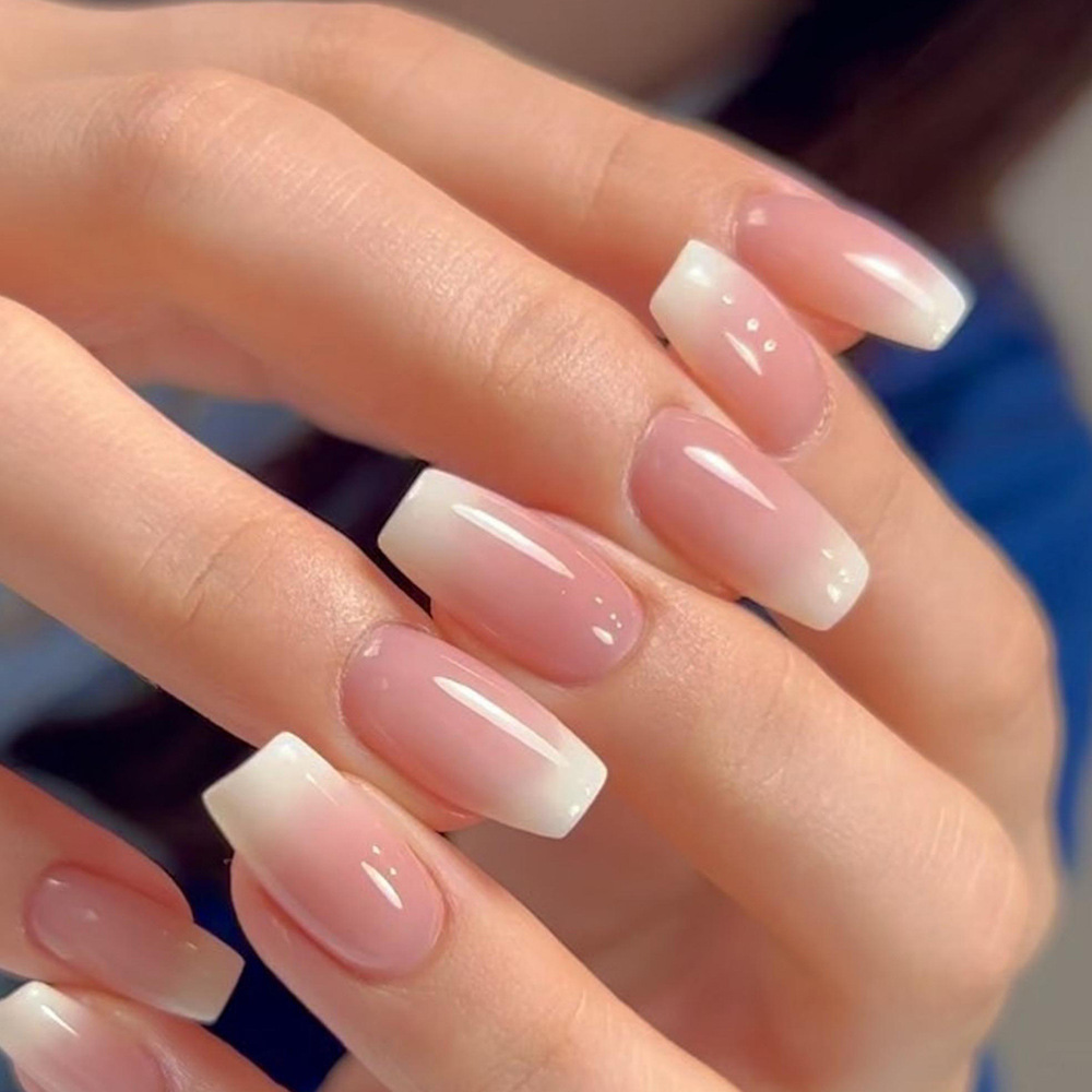 24 Stck Rosa-Wei Verlaufende Knstliche Nagelspitzen Kurze Mittellange  Aufklebngel Falsche Aufdrckngel fr Se Mdchen| Alibaba.com