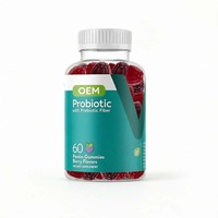 Gummies Probiotiques Véganes à la Pectine avec Fibres Prébiotiques pour la Santé Intestinale et le Soutien Digestif, Saveur Baies, OEM Marque Privée