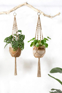Dropshipping 40\" Boho Style Plant Hangers Indoor Outdoor 4 Pcs Hanging Planter <b>Basket</b> Rope <b>Flower</b> Pot Home Garden - Product Image 5