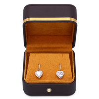 Boîte à boucles d'oreilles en cuir pu, livraison directe d'usine, nouveau design, logo personnalisé, boîte à bijoux, offre spéciale directe