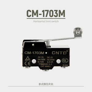 Micro-interrupteur électrique CNTD Changde CM-1703M à réinitialisation automatique, à poignée longue, à rouleau avec débattement de fin de course, circuit SPDT en plastique - Product Image 4