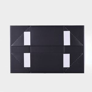 Boîte cadeau personnalisée avec fermeture magnétique pliable, laminage mat anti-rayures, noir, avec ruban - Product Image 4