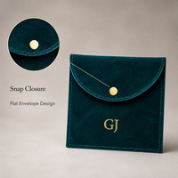 Pochette à bijoux en velours double face avec logo personnalisé - Vente en gros de petits sacs cadeaux en velours pour bagues, boucles d'oreilles, emballage de bijoux