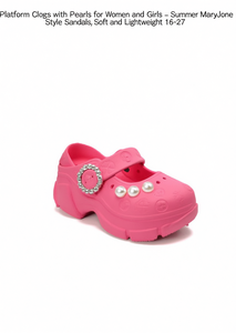 Zoccoli con plateau e perle, stile Mary Jane, sandali estivi morbidi e leggeri da donna e ragazza, taglie 16-27 - Product Image 1