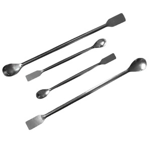 Cuchara de medicina de acero inoxidable de 20 cm con punta cuadrada, fabricada en fábrica, cuchara de muestreo metálica de una y dos puntas, microescala - Product Image 2