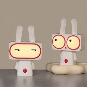 Cute <b>Rabbit</b> Atmosphere Sleep Timing Night Light Eye Caring Bunny Sleeping <b>Table</b> <b>Lamp</b> Battery Operated Warm White LED ABS Home - Product Image 1