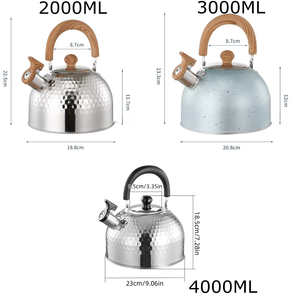 Bollitore <span class=keywords><strong>per</strong></span> Tè in Acciaio Inox, Teiera con Fischietto <span class=keywords><strong>per</strong></span> Acqua Bollente, <span class=keywords><strong>per</strong></span> Piano Cottura, con Manico Ergonomico - Product Image 3